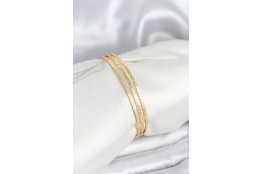 Shoecide 316l Çelik Gold Renk Simli Model Ajda 65 Mm Kadın Bileklik