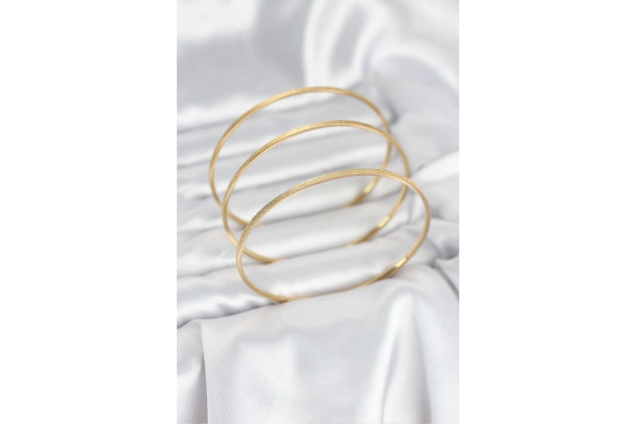 Shoecide 316l Çelik Gold Renk Simli Model Ajda 65 Mm Kadın Bileklik