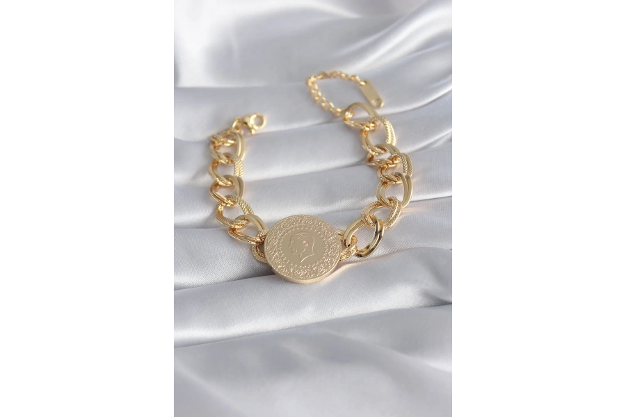 Shoecide 316l Çelik Gold Renk Tam Altın Model Samanyolu Kadın Bileklik