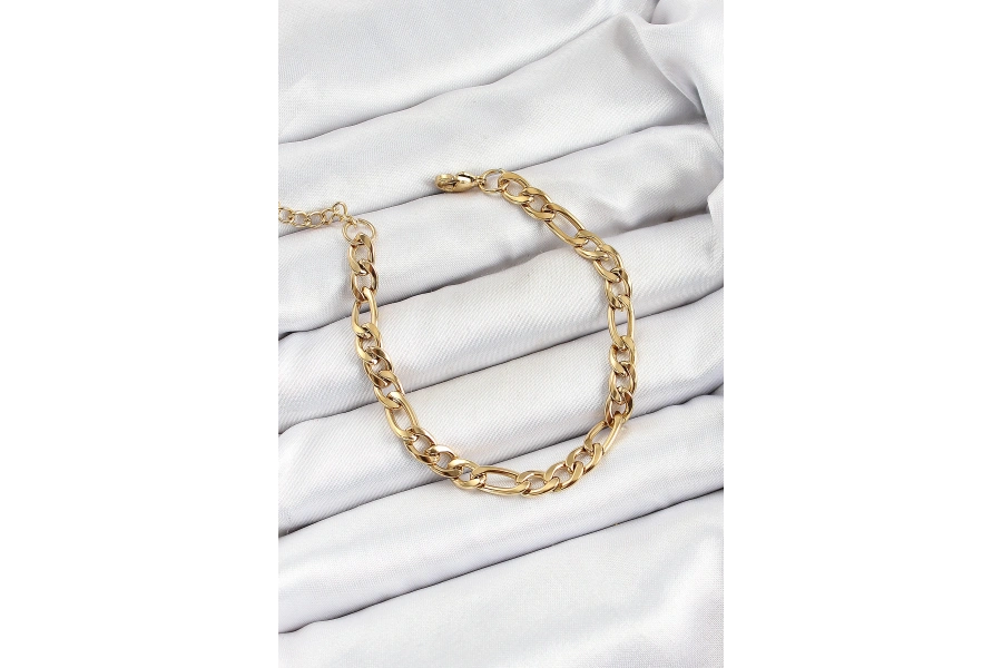 Shoecide 316l Çelik Gold Renk Zincir Erkek Bileklik