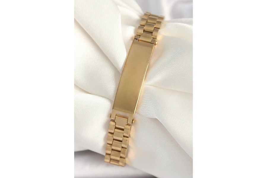 Shoecide 316l Çelik Gold Renk Zincir Künye Model Erkek Bileklik