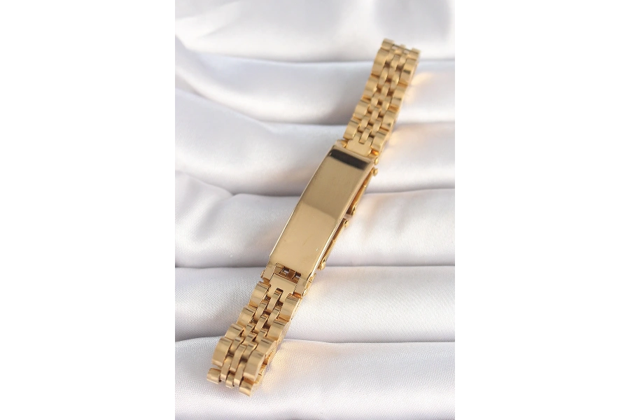 Shoecide 316l Çelik Gold Renk Zincir Künye Model Erkek Bileklik