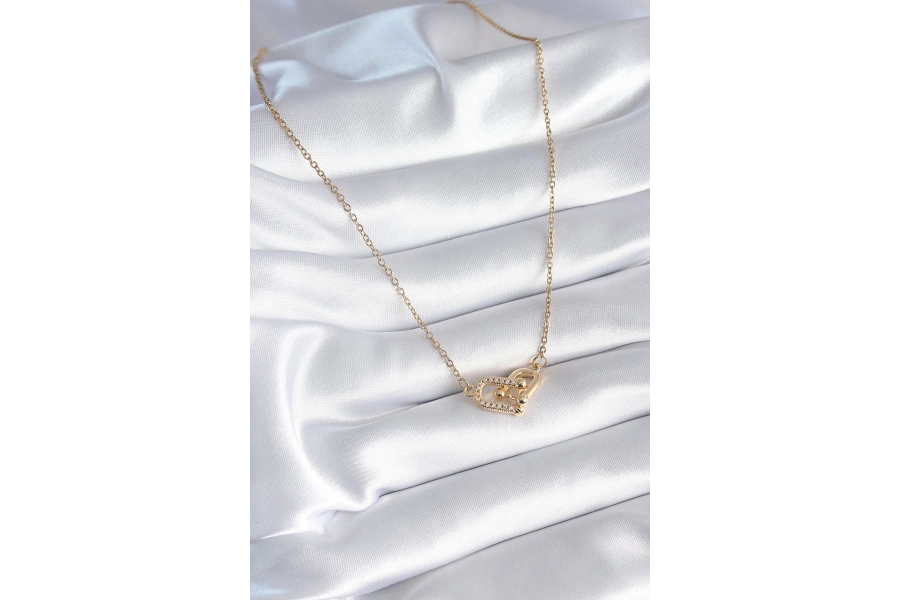 Shoecide 316l Çelik Gold Renk Zirkon Taşlı Model Kadın Kolye
