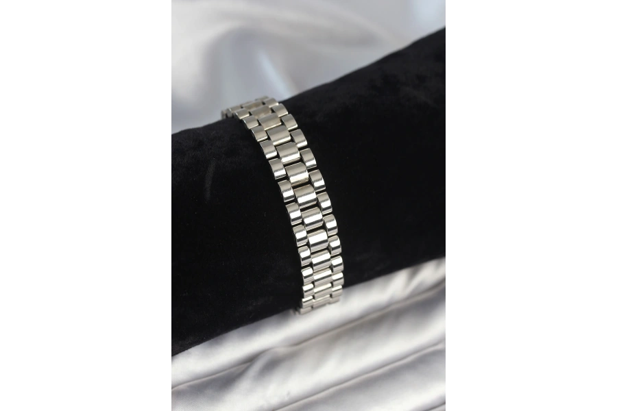 Shoecide 316l Çelik Gümüş Renk 12 Mm Kalınlık Erkek Bileklik