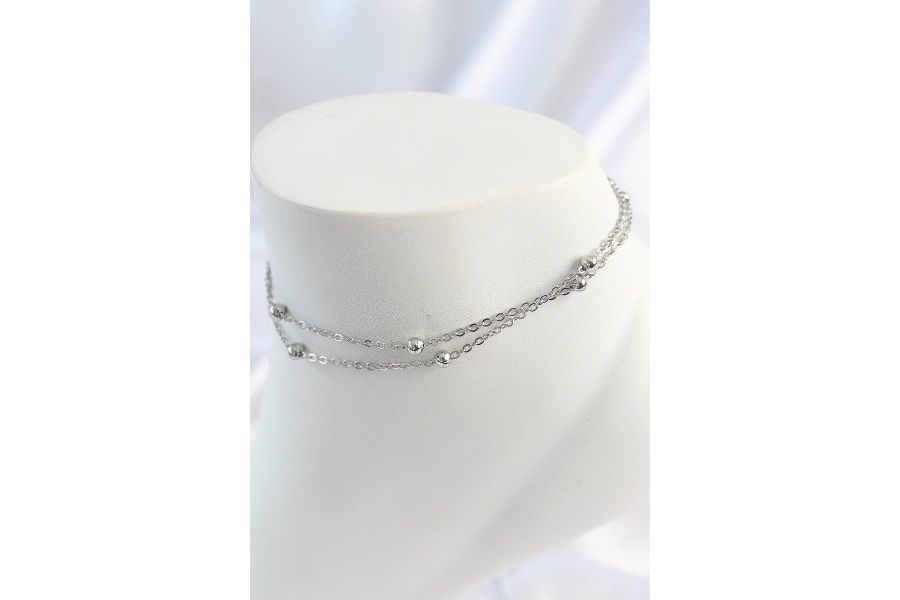 Shoecide 316l Çelik Gümüş Renk 2li Topçuk Detay Zincir Model Kadın Halhal