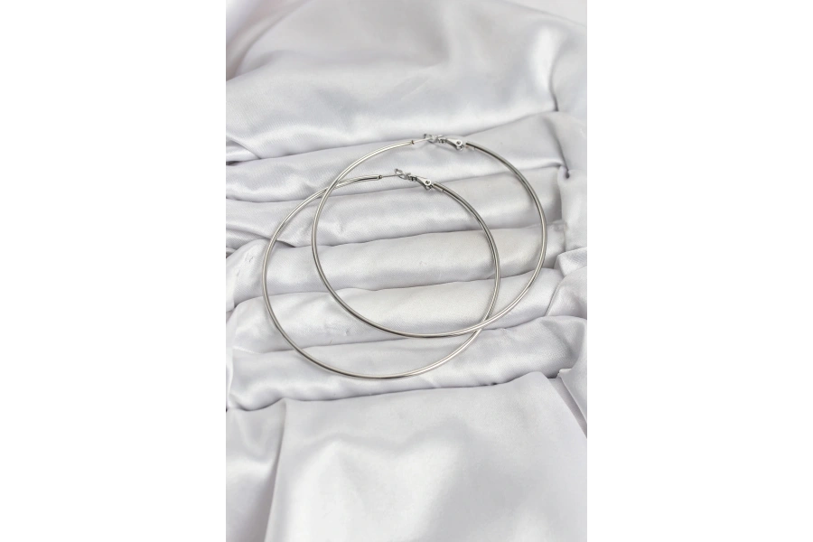 Shoecide 316l Çelik Gümüş Renk 75 Mm Halka Küpe