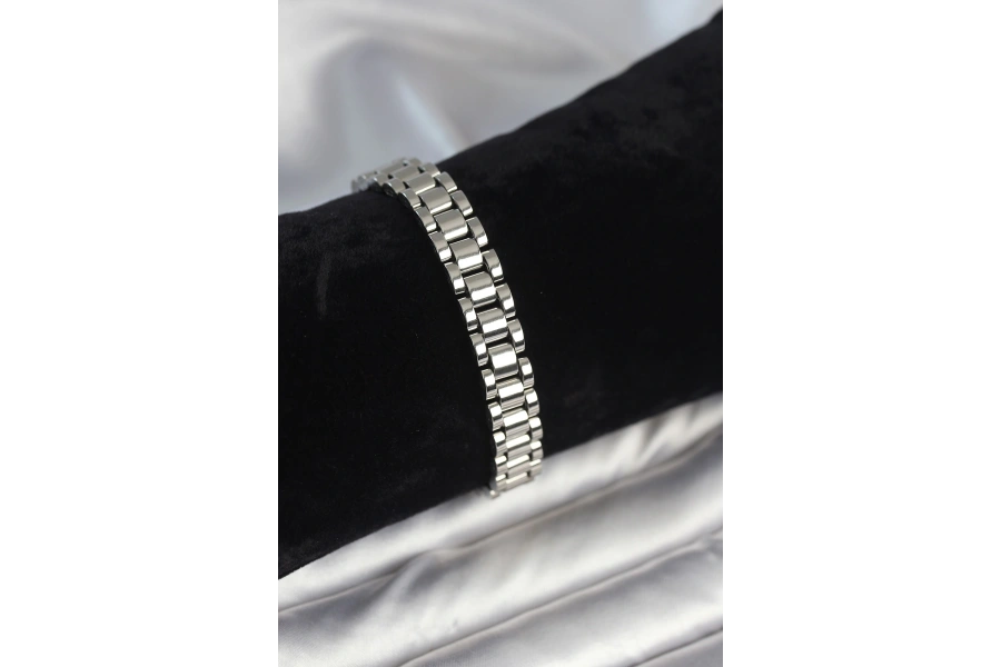 Shoecide 316l Çelik Gümüş Renk 9 Mm Kalınlık Erkek Bileklik