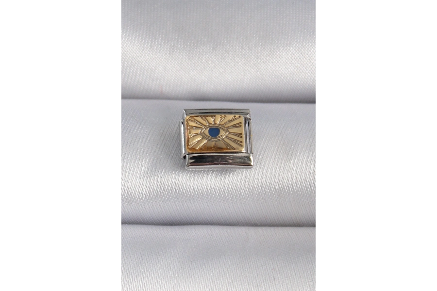 Shoecide 316l Çelik Gümüş Renk Altın Göz İşlemeli Nomination Charm