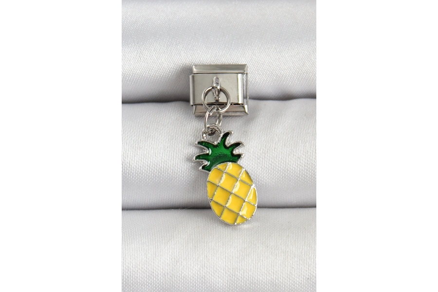 Shoecide 316l Çelik Gümüş Renk Ananas Model Nomination Charm