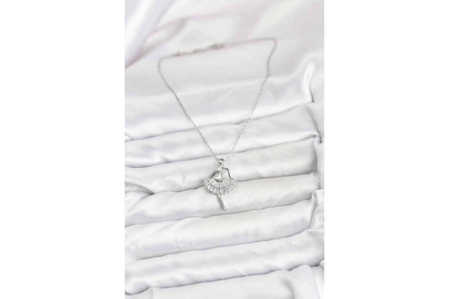 Shoecide 316l Çelik Gümüş Renk Balerin Model Kadın Kolye