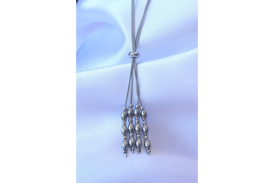 Shoecide 316l Çelik Gümüş Renk Boyu Ayarlanabilir Sallantılı Model Kolye