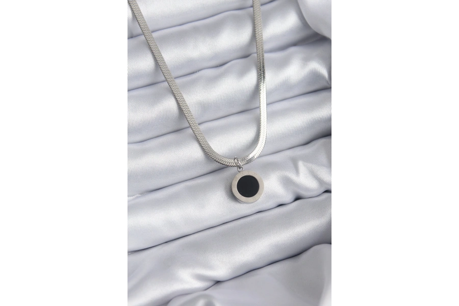 Shoecide 316l Çelik Gümüş Renk İtalyan Zincir Model İşleme Detay Kadın Kolye