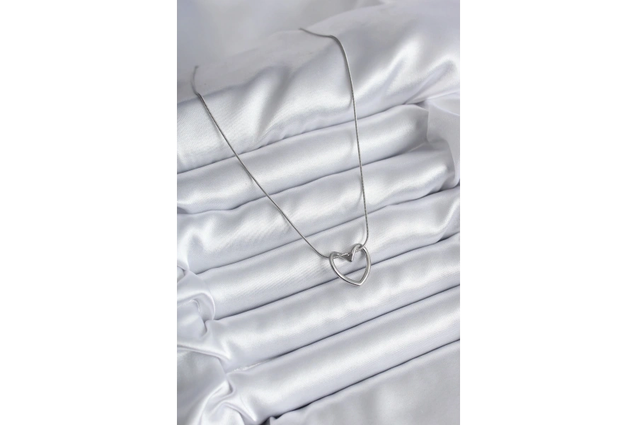 Shoecide 316l Çelik Gümüş Renk Kalp Model Kadın Kolye