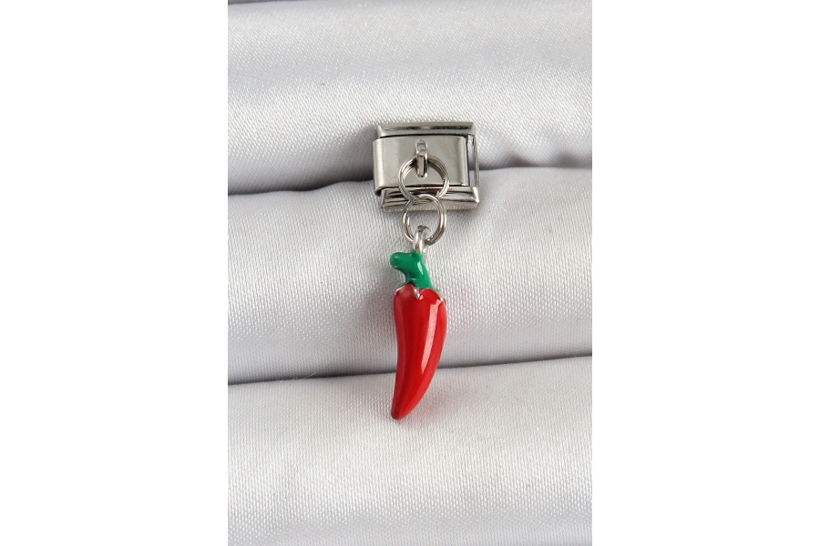 Shoecide 316l Çelik Gümüş Renk Kapya Biber Model Nomination Charm