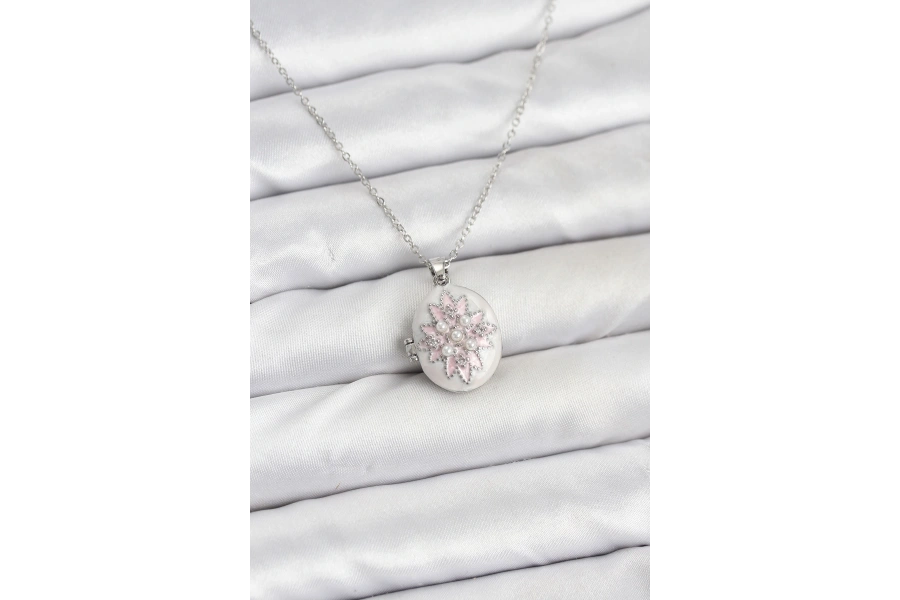 Shoecide 316l Çelik Gümüş Renk Pembe Lotus Model Kadın Küpe