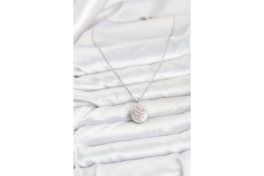 Shoecide 316l Çelik Gümüş Renk Pembe Lotus Model Kadın Küpe