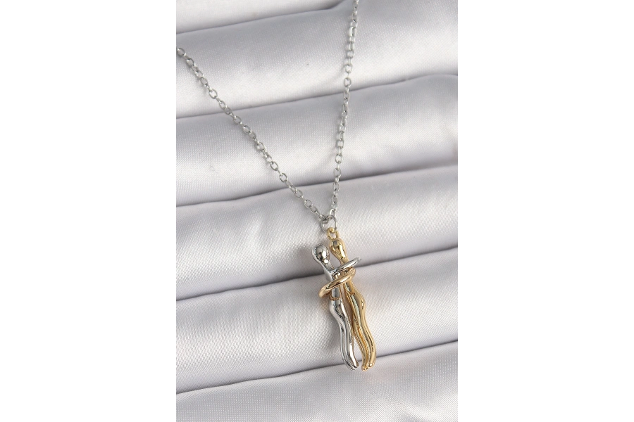 Shoecide 316l Çelik Gümüş Renk Zincir Sarılma Model Kadın Kolye