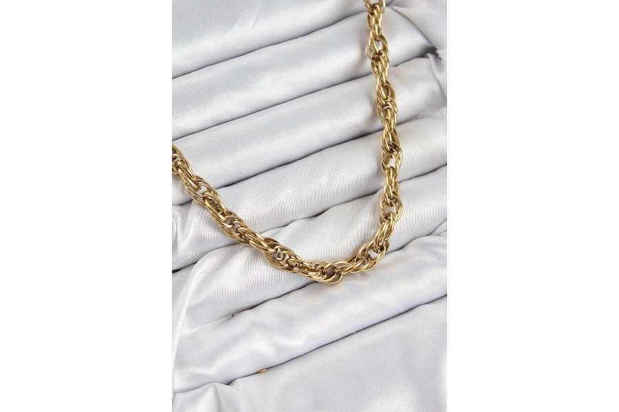 Shoecide 316l Çelik Halat Model Gold Renk Kadın Kolye