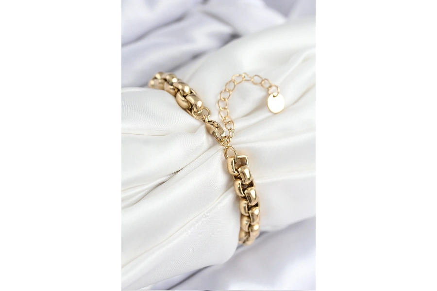 Shoecide 316l Çelik Halat Zincir Model Gold Renk Kadın Bileklik