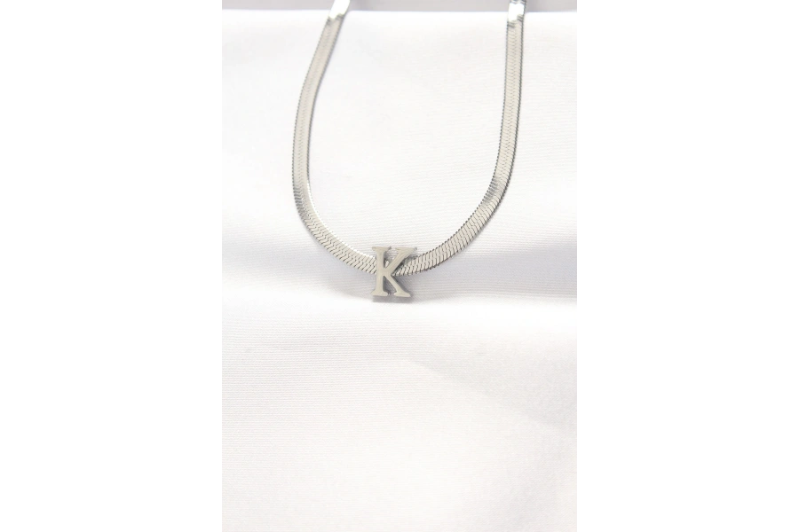 Shoecide 316l Çelik K Harfli Silver Renk İtalyan Zincirli Kolye