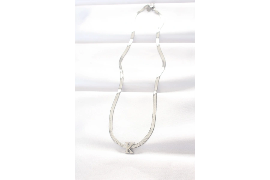 Shoecide 316l Çelik K Harfli Silver Renk İtalyan Zincirli Kolye