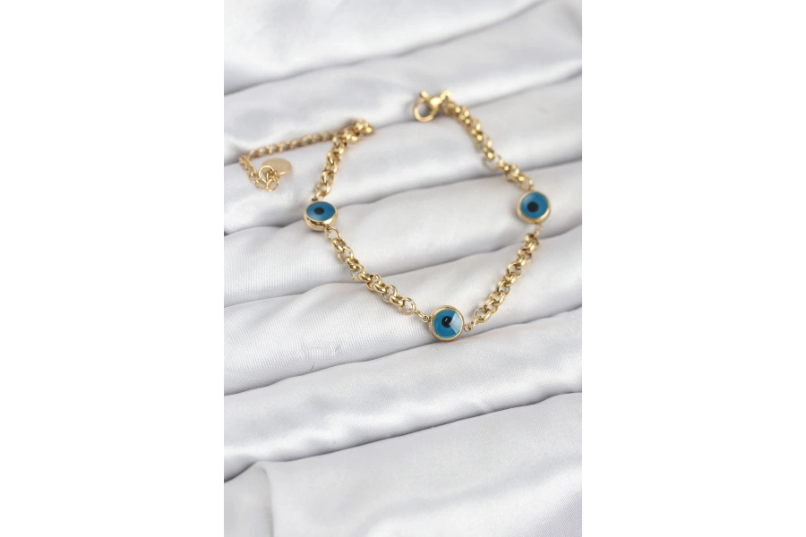 Shoecide 316l Çelik Nazar Model Gold Renk Kadın Bileklik