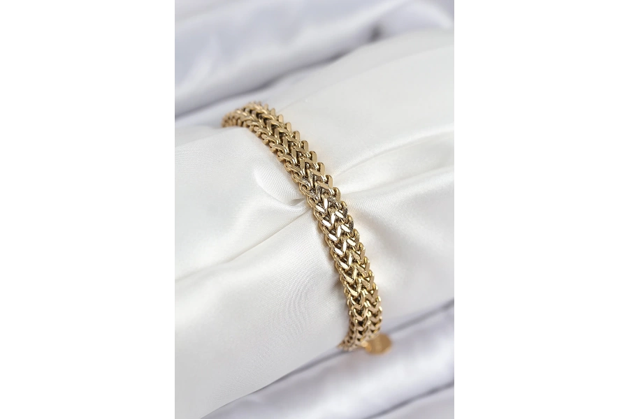 Shoecide 316l Çelik Örme Zincir Model Gold Renk Kadın Bileklik