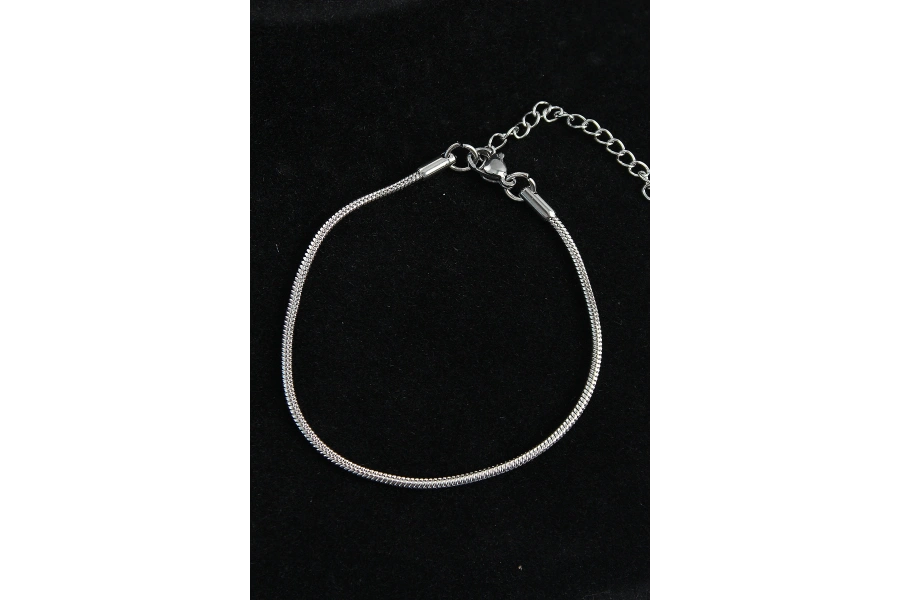 Shoecide 316l Çelik Oval İtalyan Model Gümüş Renk Erkek Bileklik