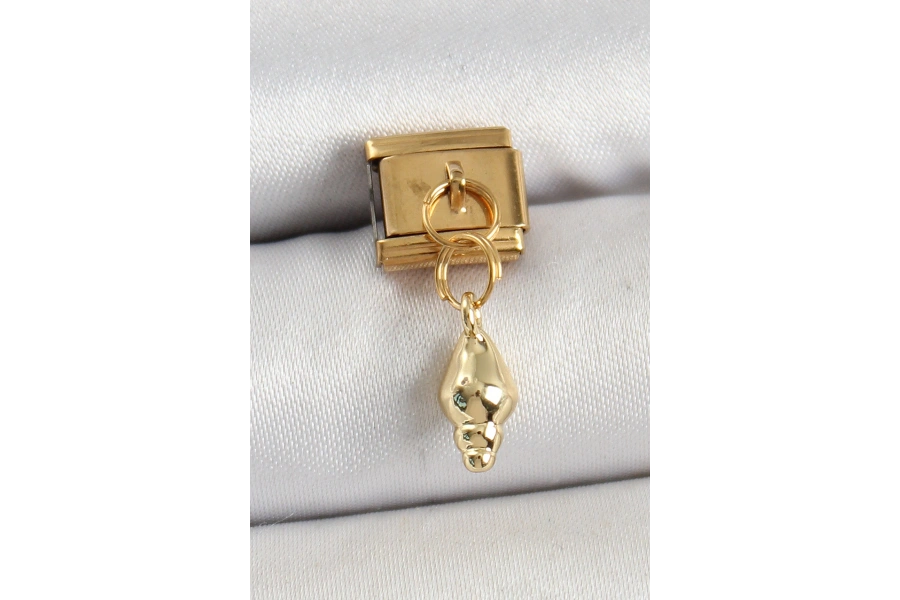 Shoecide 316l Çelik Sallantılı Deniz Kabuğu Model Gold Renk Nomination Charm