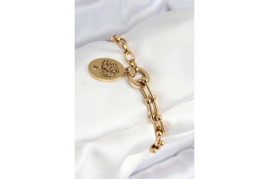 Shoecide 316l Çelik Tifany Ağaç Model Gold Renk Kadın Bileklik