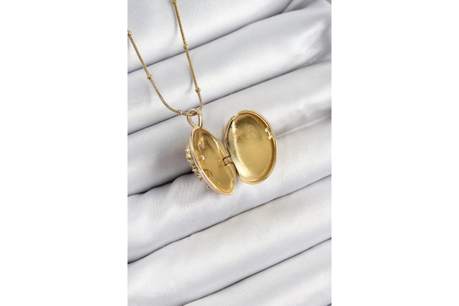 Shoecide 316l Çelik Zincir Açılabilir Anka Kuşu Model Zirkon Taşlı Gold Renk Kadın Kolye