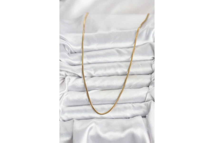 Shoecide 316l Çelik Zincir Gold Renk 60 Cm Yılan Zincir Kadın Kolye