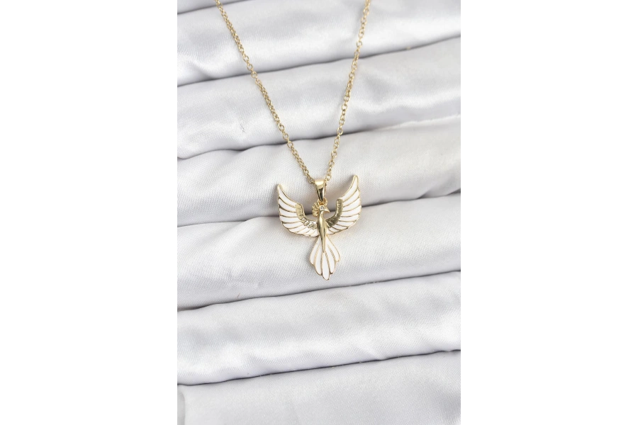 Shoecide 316l Çelik Zincir Gold Renk Anka Kuşu Model Kadın Kolye