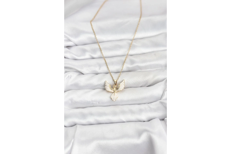 Shoecide 316l Çelik Zincir Gold Renk Anka Kuşu Model Kadın Kolye