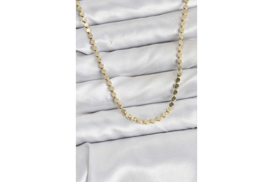 Shoecide 316l Çelik Zincir Gold Renk Ezme Zincir Model 65 Cm Kadın Kolye