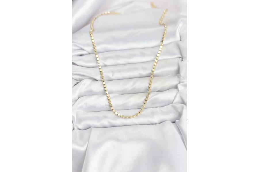 Shoecide 316l Çelik Zincir Gold Renk Ezme Zincir Model 65 Cm Kadın Kolye
