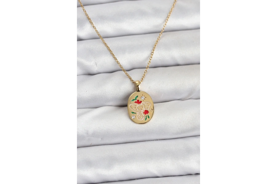 Shoecide 316l Çelik Zincir Gold Renk Fil Figürlü Kadın Kolye