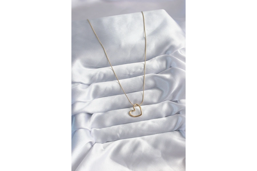 Shoecide 316l Çelik Zincir Gold Renk Kalp Model Kadın Kolye