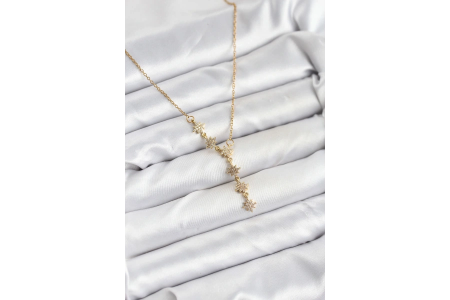 Shoecide 316l Çelik Zincir Gold Renk Kutup Yıldızı Model Kadın Kolye