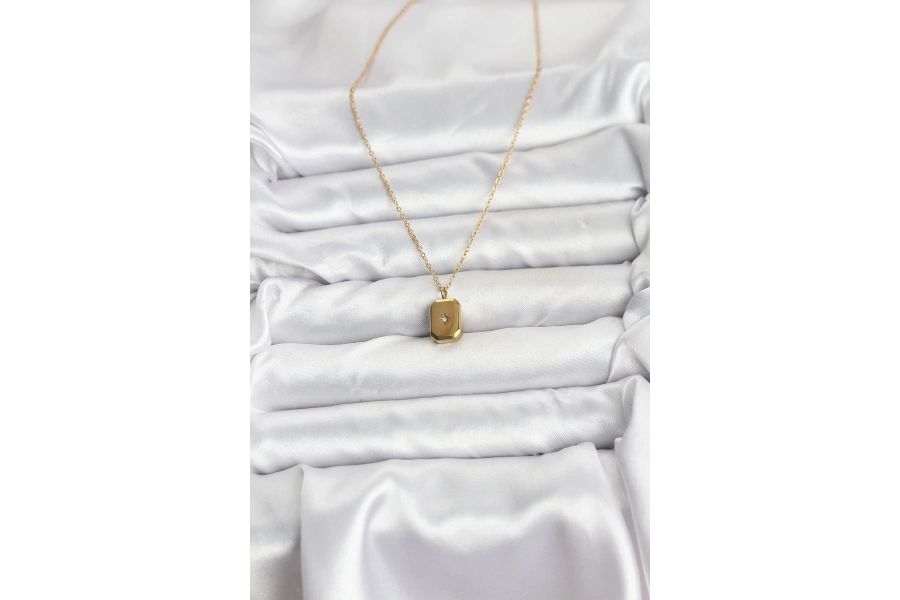 Shoecide 316l Çelik Zincir Gold Renk Minimal Kutup Yıldızı Model Kadın Kolye