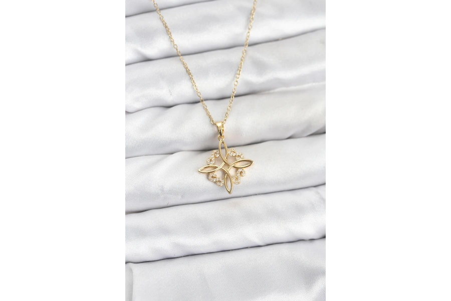 Shoecide 316l Çelik Zincir Gold Renk Sonsuzluk Model Zirkon Taşlı Kadın Kolye