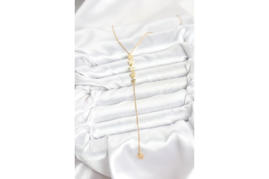 Shoecide 316l Çelik Zincir Gold Renk Yıldız Model Y Kolye