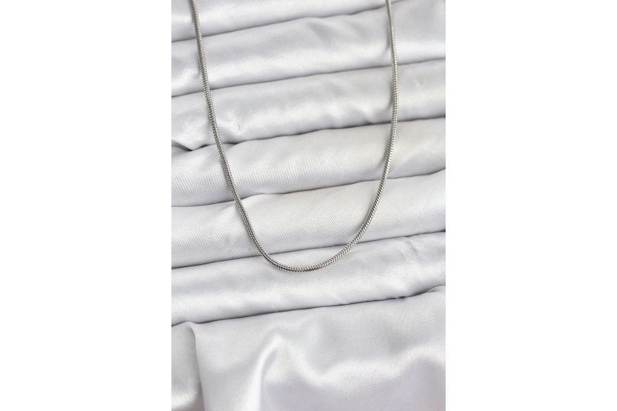 Shoecide 316l Çelik Zincir Gümüş Renk 60 Cm Yılan Zincir Kadın Kolye
