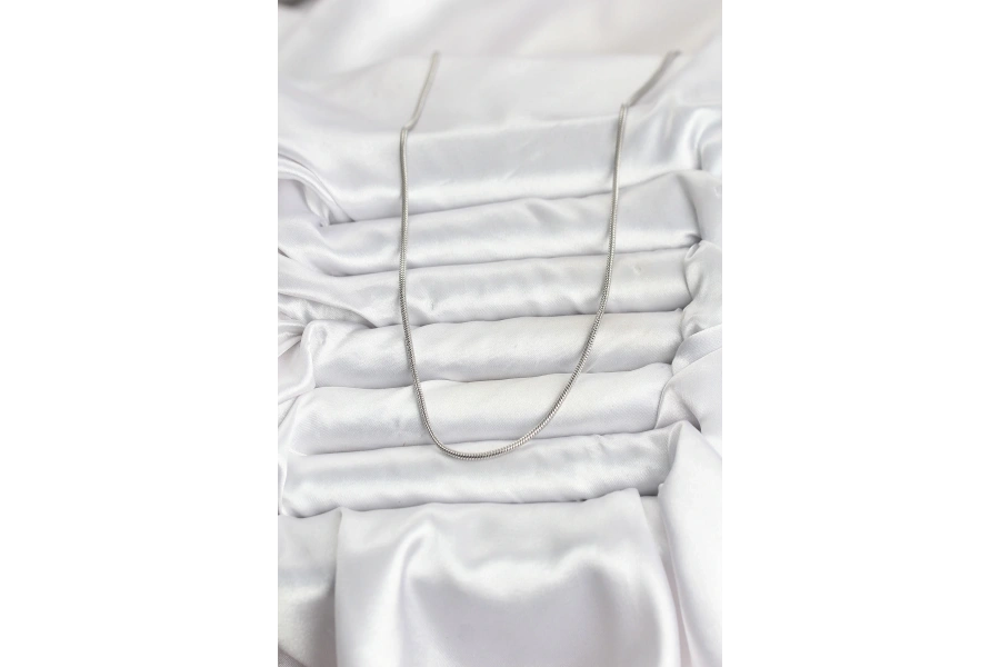 Shoecide 316l Çelik Zincir Gümüş Renk 60 Cm Yılan Zincir Kadın Kolye