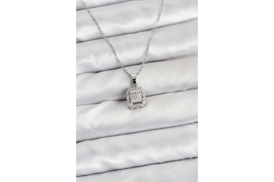 Shoecide 316l Çelik Zincir Gümüş Renk Baget Model Kadın Kolye