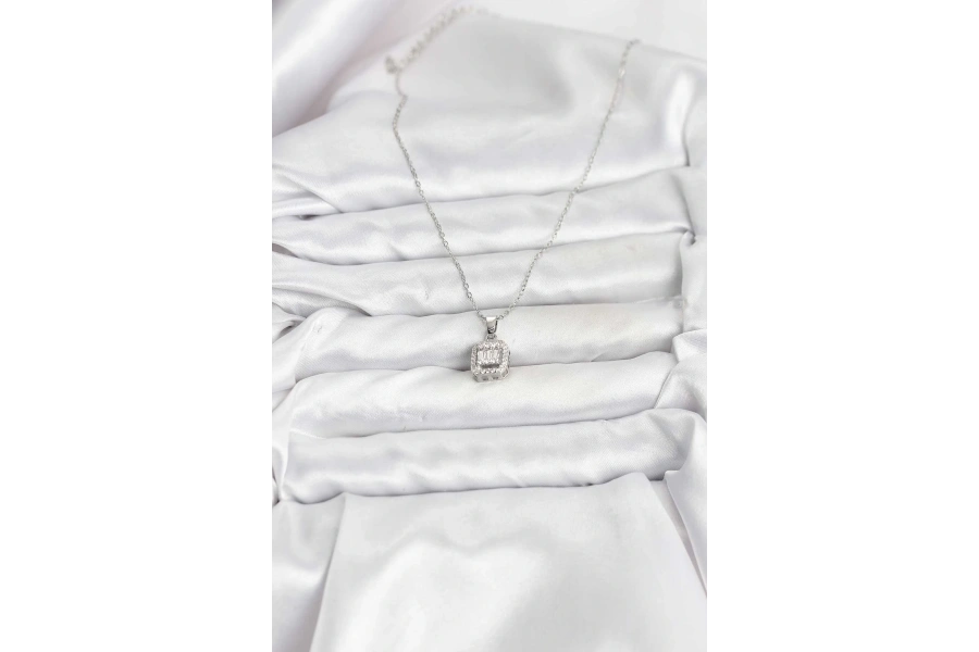 Shoecide 316l Çelik Zincir Gümüş Renk Baget Model Kadın Kolye