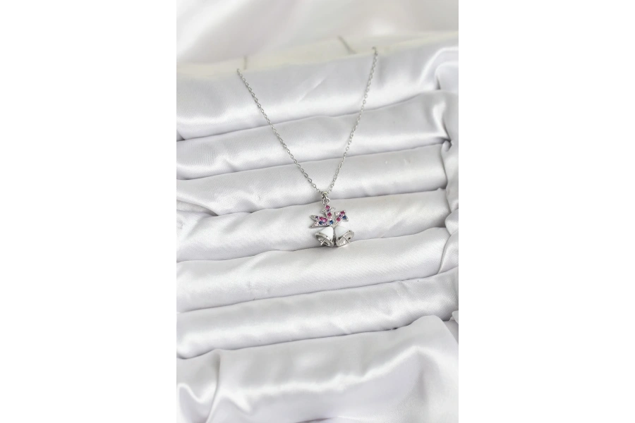 Shoecide 316l Çelik Zincir Gümüş Renk Chirtsmas Bell Model Yılbaşı Temalı Kadın Kolye