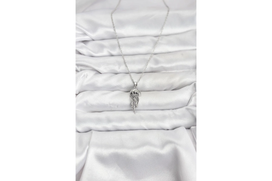 Shoecide 316l Çelik Zincir Gümüş Renk Deniz Anası Model Zirkon Taşlı Kadın Kolye