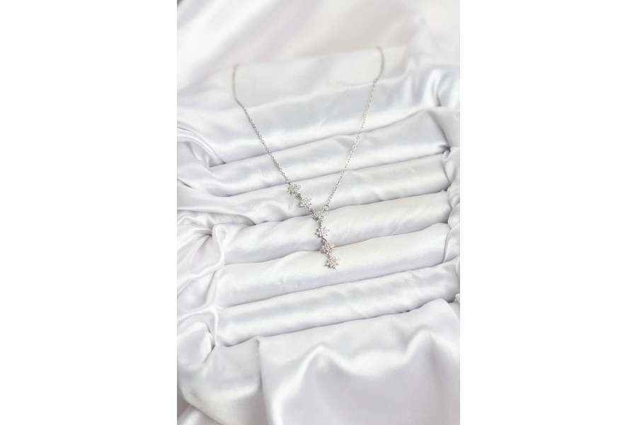 Shoecide 316l Çelik Zincir Gümüş Renk Kutup Yıldızı Model Kadın Kolye