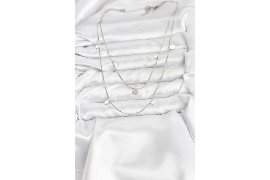 Shoecide 316l Çelik Zincir Gümüş Renk Pullu Kadın Kolye